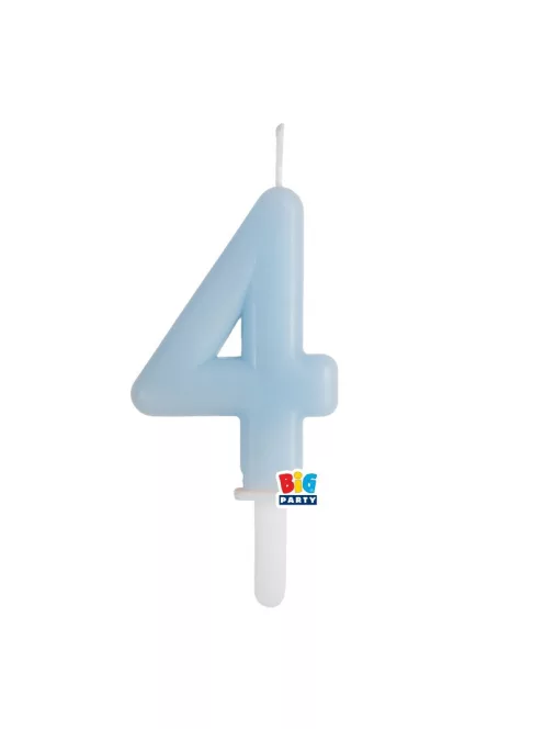 4-es számos gyertya babakék 7 cm-es