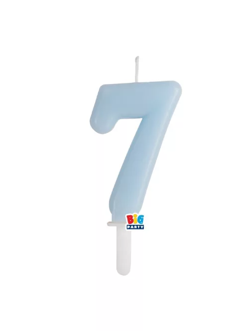 7-es számos gyertya babakék 7 cm-es