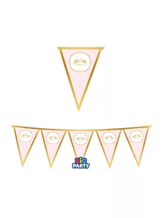 Princess feliratos hercegnős parti zászlófüzér 3m-es