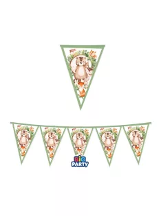 Erdei állatos parti zászlófüzér 3m-es