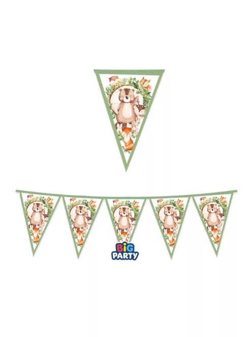 Erdei állatos parti zászlófüzér 3m-es