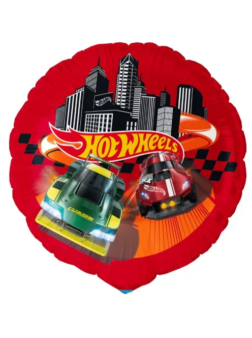 Kerek fólia lufi 45 cm, Hot Wheels