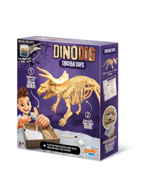 Dínó csontváz felfedező készlet Triceratops BUKI