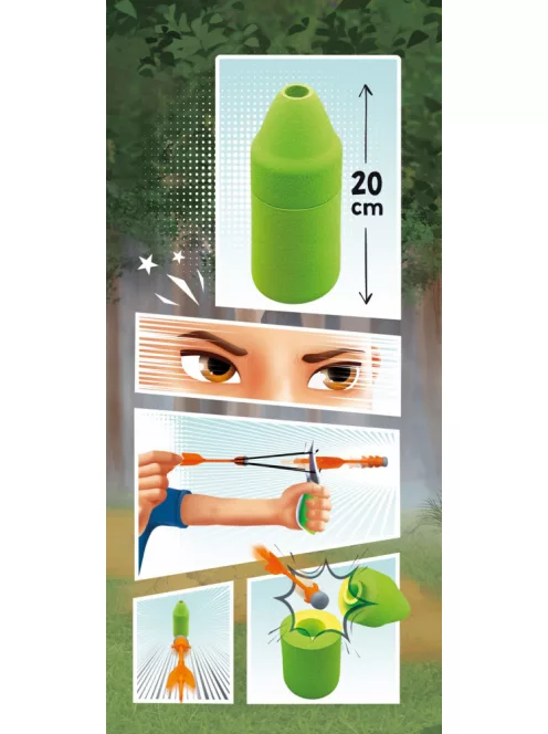 Játék csúzli nyilakkal és habszivacs palackkal Buki