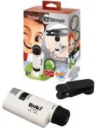 Zsebmikroszkóp LED fénnyel és okostelefon adapterrel BUKI