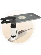 Zsebmikroszkóp LED fénnyel és okostelefon adapterrel BUKI