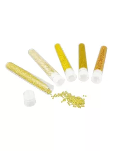 Dekorációs gyöngyök, A sárga árnyalatai 5db  BUKI