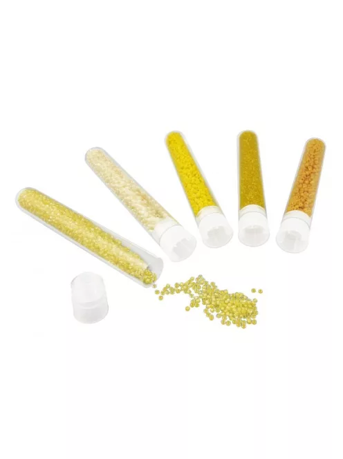 Dekorációs gyöngyök, A sárga árnyalatai 5db  BUKI