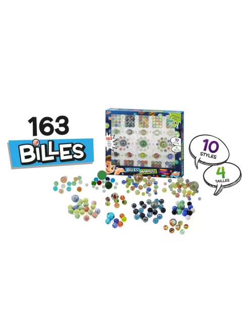 Üveggolyó készlet 163 db-os BUKI