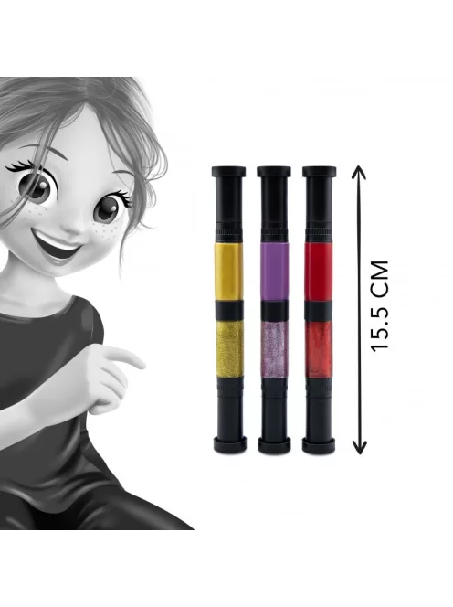 Körömdíszítő tollak 3 db-os, Arany BUKI