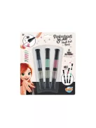 Körömdíszítő tollak 3 db-os, Ezüst BUKI