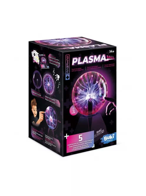 Plazma dekor lámpa 5 kísérlettel, 15 cm-es BUKI