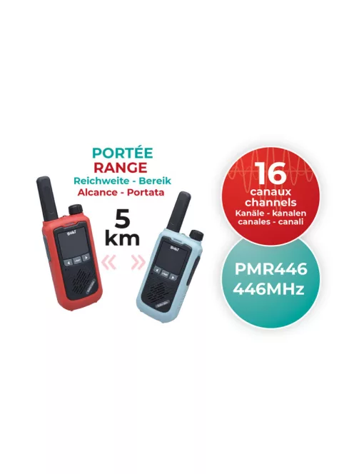 Újratölthető walkie-talkie 5 km-es hatótávolsággal BUKI