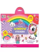 Moxy újrahasználható 100 db-os ablakmatrica 2 db háttérrel, Unikornis Grafix