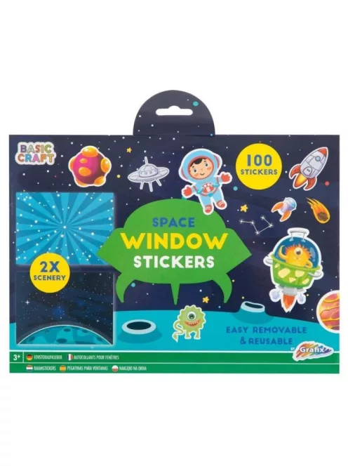 Moxy újrahasználható 100 db-os ablakmatrica 2 db háttérrel, Unikornis Grafix