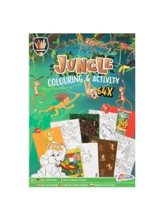   Dzsungeles színező könyv fejlesztő feladatokkal, 64 oldalas Grafix