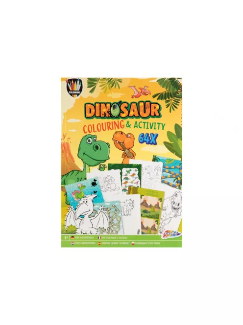 Moxy színező könyv fejlesztő feladatokkal 64 oldalas, Dinoszauruszok Grafix