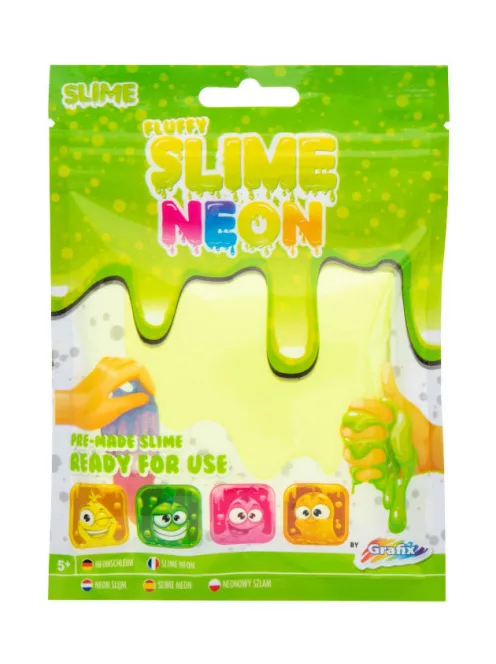 Neon színű puha slime, Sárga Grafix