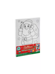   Moxy vászonkép kifestő 3 színnel és ecsettel 20x15 cm, Mikulás Grafix