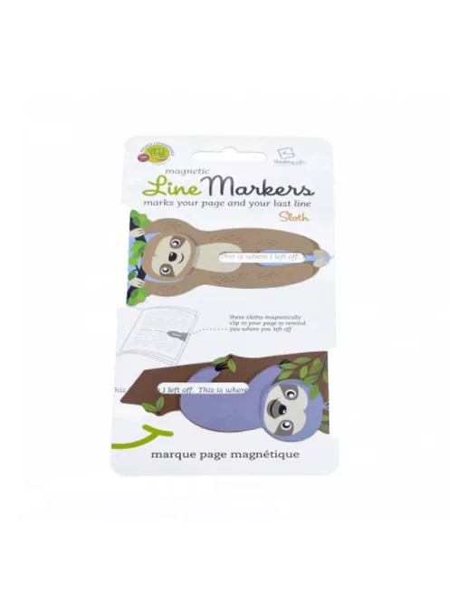 Mágneses sorjelölő könyvjelző 2db-os, Lajhár Thinking Gifts