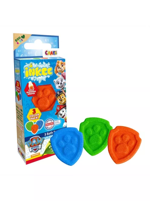 Craze Inkee VEGAN 3 db-os fürdőgolyó készlet Mancs Őrjárat Coca Cola aromával