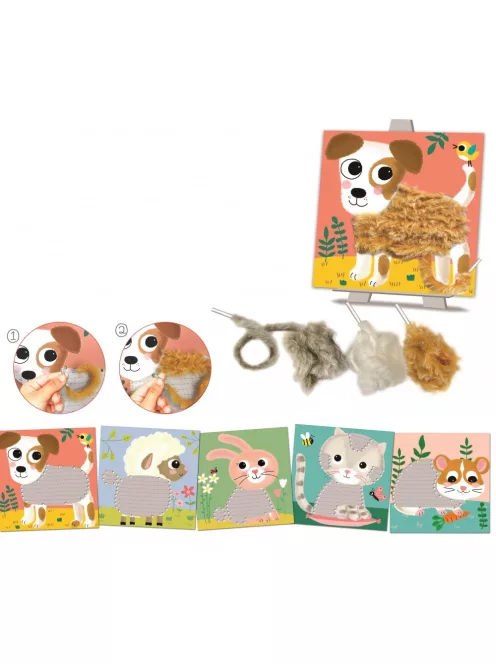Puha képek fűzős kreatív játék, Háziállatok CreaLign