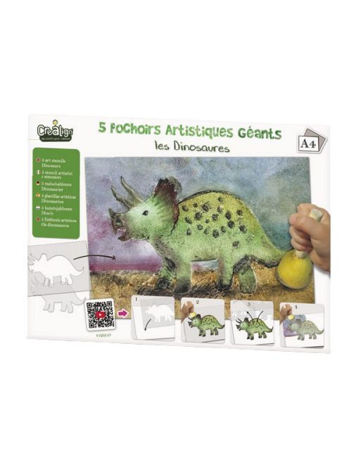 Kép készítés stencillel, Dinoszauruszok Crealign