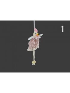   Húsvéti figura rózsaszín ruhában akasztós, 17cm, 3 féle