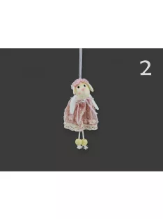   Húsvéti figura rózsaszín ruhában akasztós, 17cm, 3 féle