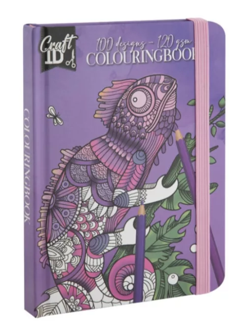 CraftID Színezőfüzet gumiszalaggal 50 lapos, lila CraftArt