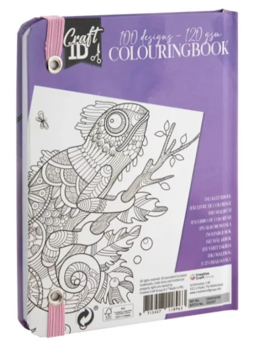 CraftID Színezőfüzet gumiszalaggal 50 lapos, lila CraftArt