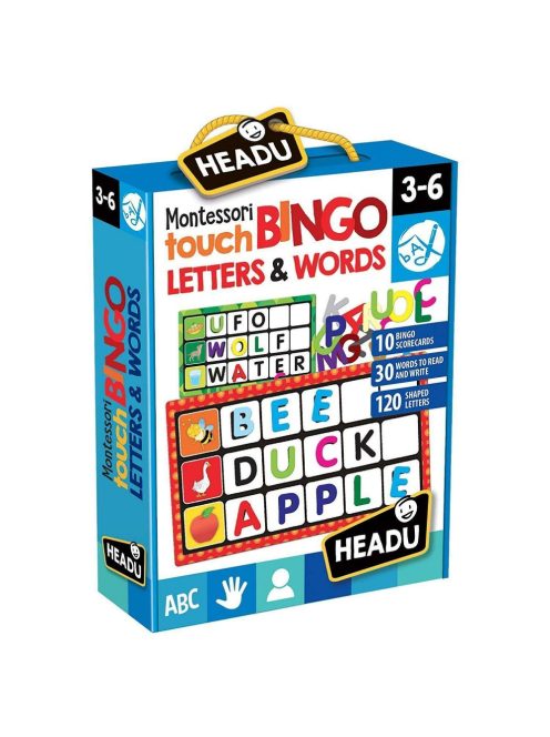 Betű bingó Montessori fejlesztő játék Headu