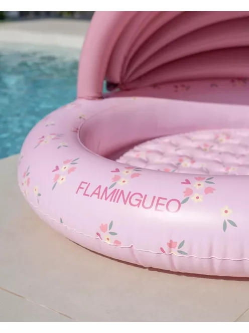 PETUNIA virágos felfújható gyerekmedence árnyékoló tetővel Flamingueo