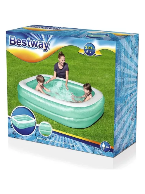 Bestway Felfújható szögletes gyermek medence 201 x 150 x 51 cm