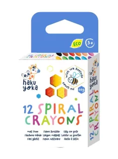   Színes spirálozott felületű méhviaszos zsírkréta, 12 db-os Haku Yoka