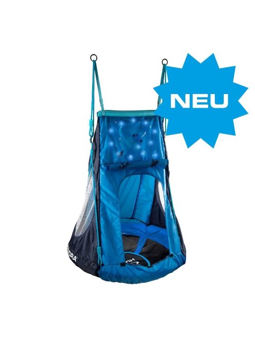 Fészekhinta LED fényes sátorral, világűr Hudora