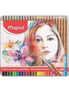 MAPED "Artists" Fém dobozos akvarell ceruza készlet ecsettel, 24 db-os