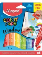 Ablakfilc készlet, MAPED "Color'Peps", 6 különböző szín