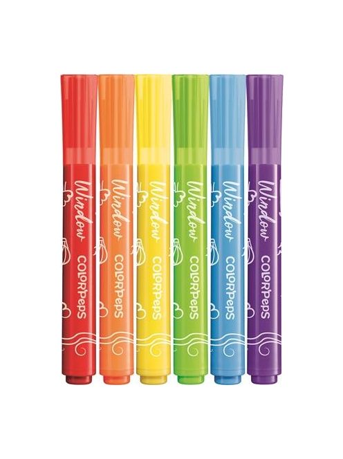 Ablakfilc készlet, MAPED "Color'Peps", 6 különböző szín