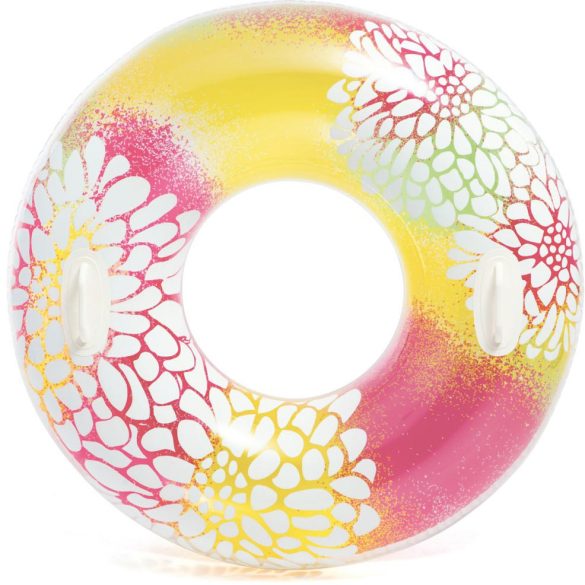 Átlátszó úszógumi kapaszkodókkal - pink/ sárga Intex