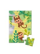 Janod 02682 Zsebpuzzle gyűjthető 12 darabos majom