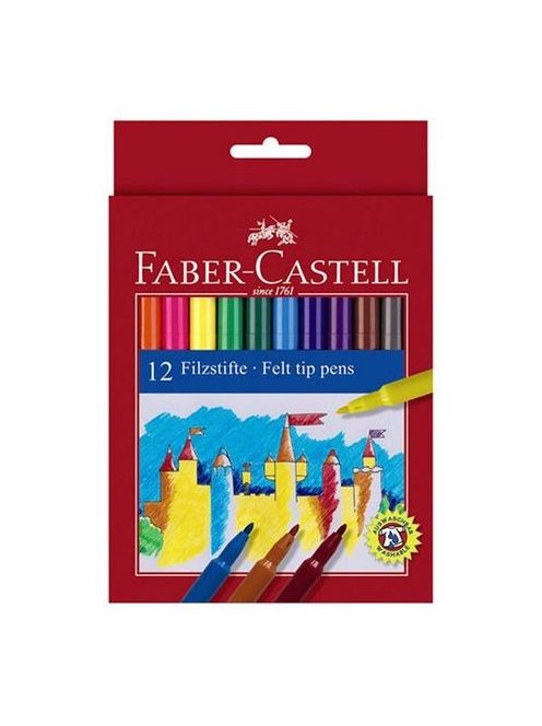 Színes kimosható filctoll 12db-os szett - Faber-Castell