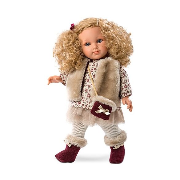 Elena lány baba szörmés ruhában 35cm