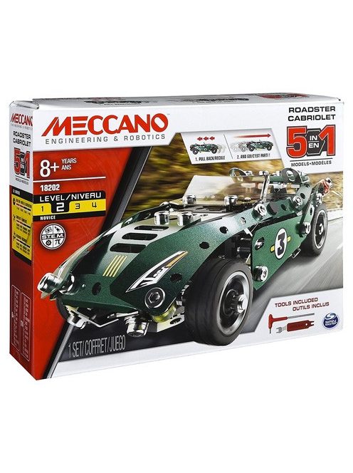 Meccano Roadster Cabriolet 5 az 1-ben fémépítő