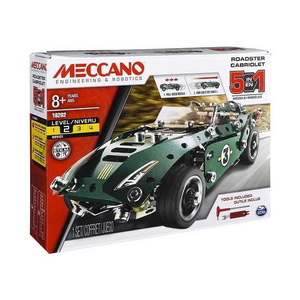 Meccano Roadster Cabriolet 5 az 1-ben fémépítő