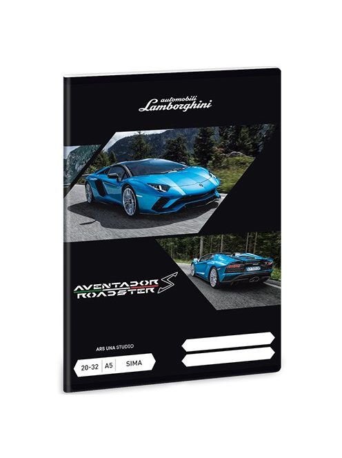 Lamborghini Aventador Roadster kék A/5 sima füzet