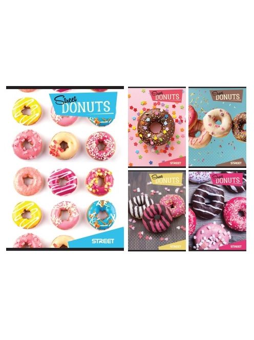 Street Donuts füzet kockás A5 több változatban
