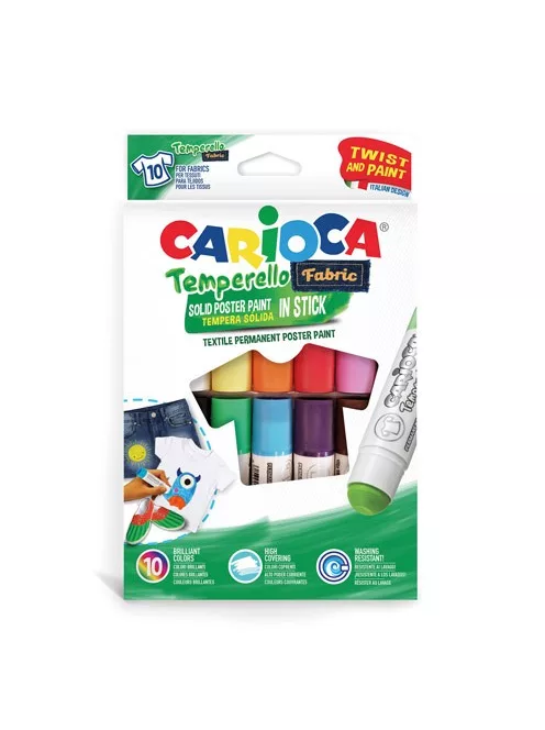 Carioca Színes textil tempera stick 10 db-os