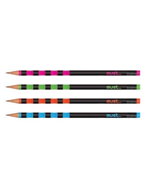 Must: HB2 ceruza radír véggel többféle változatban 1db