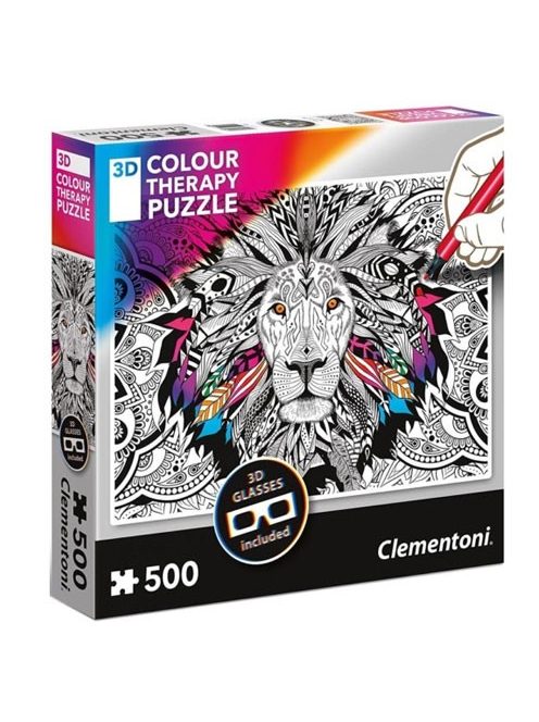 3D-s Colour Terapy színezhető 500 db-os oroszlán puzzle - Clementoni